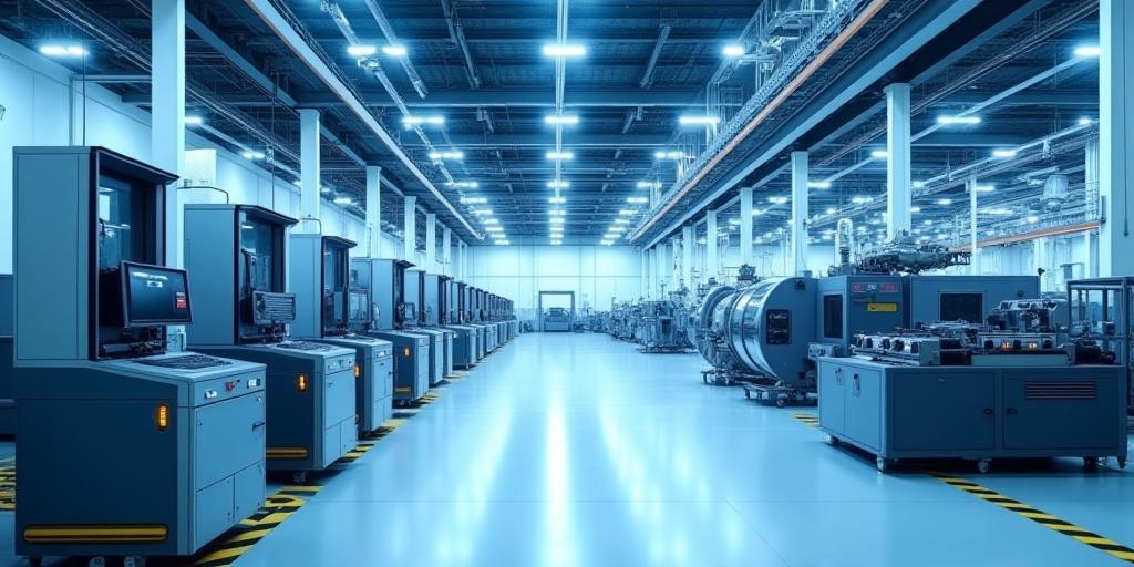 Overview of diverse industrial machinery in a modern factory setting