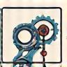 Automation Icon - robotic arm and cogwheels